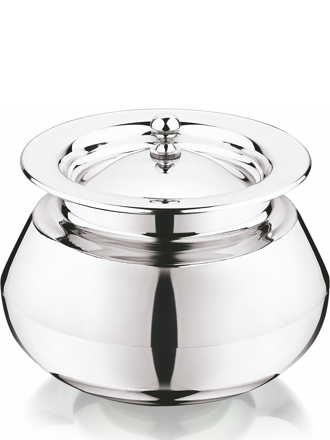 

MUKTI Silver-Toned Dishwasher Safe Stainless Steel Cooking Handi 2L