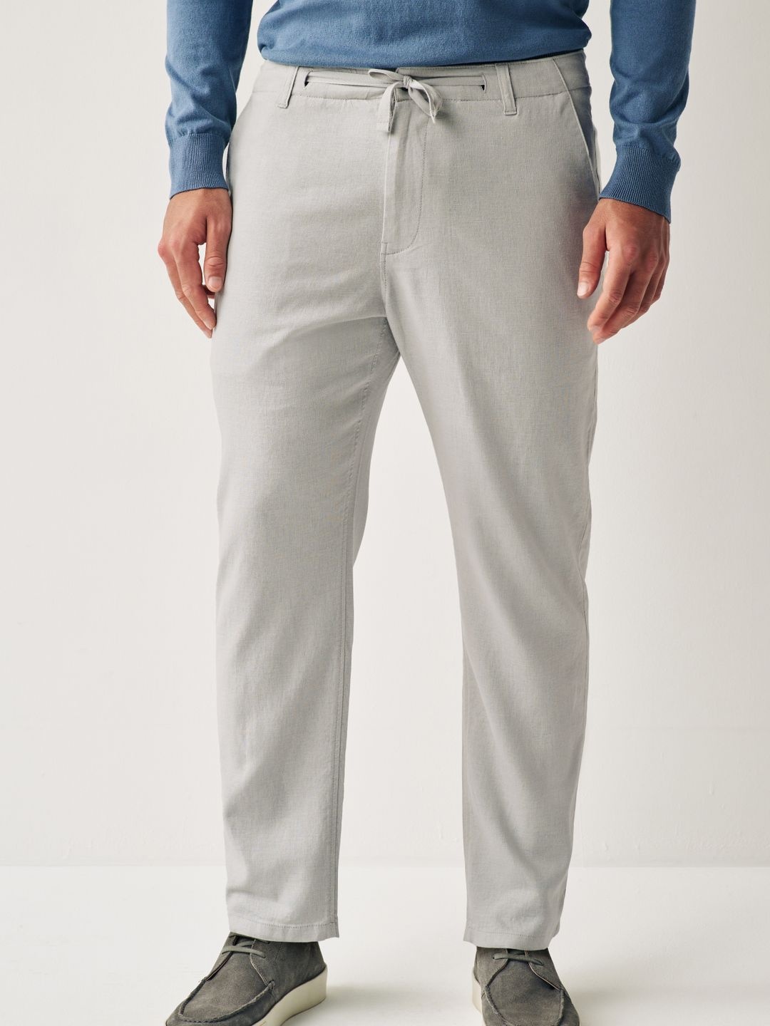 

NEXT Men Solid Smart Casual Trousers, Grey