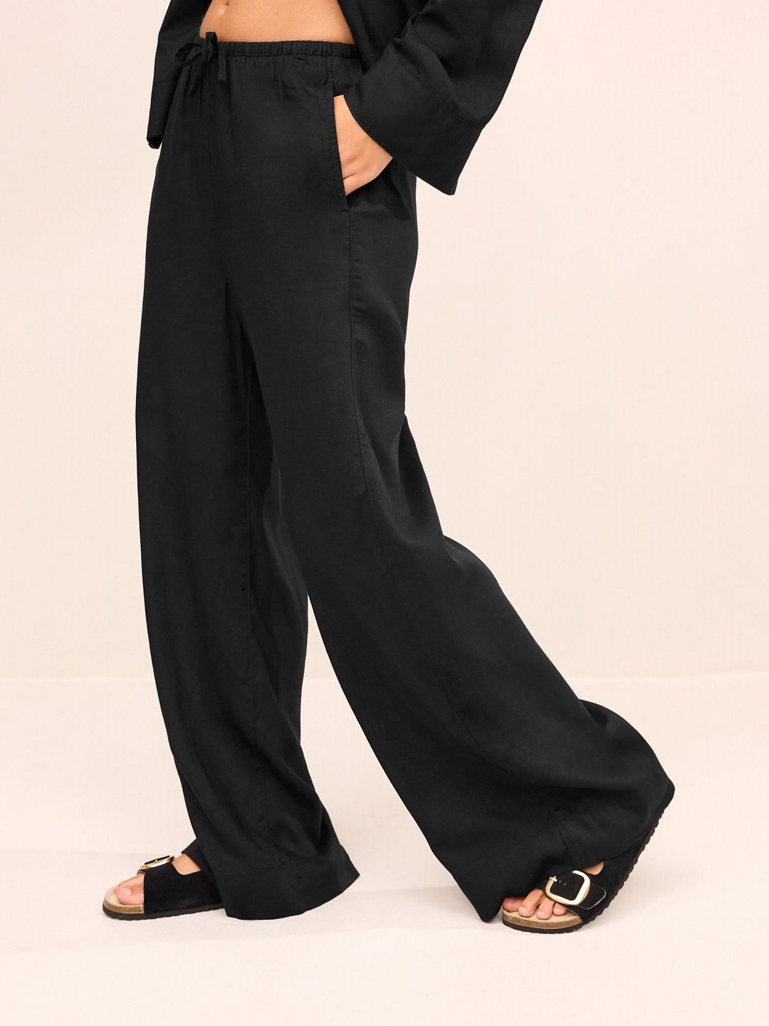 

NEXT Women Wide Leg Trousers, Black