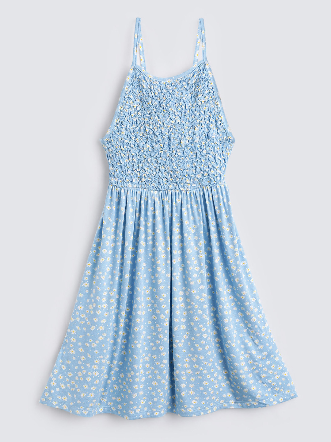 

ZARA Girls Floral Print A-Line Dress, Blue