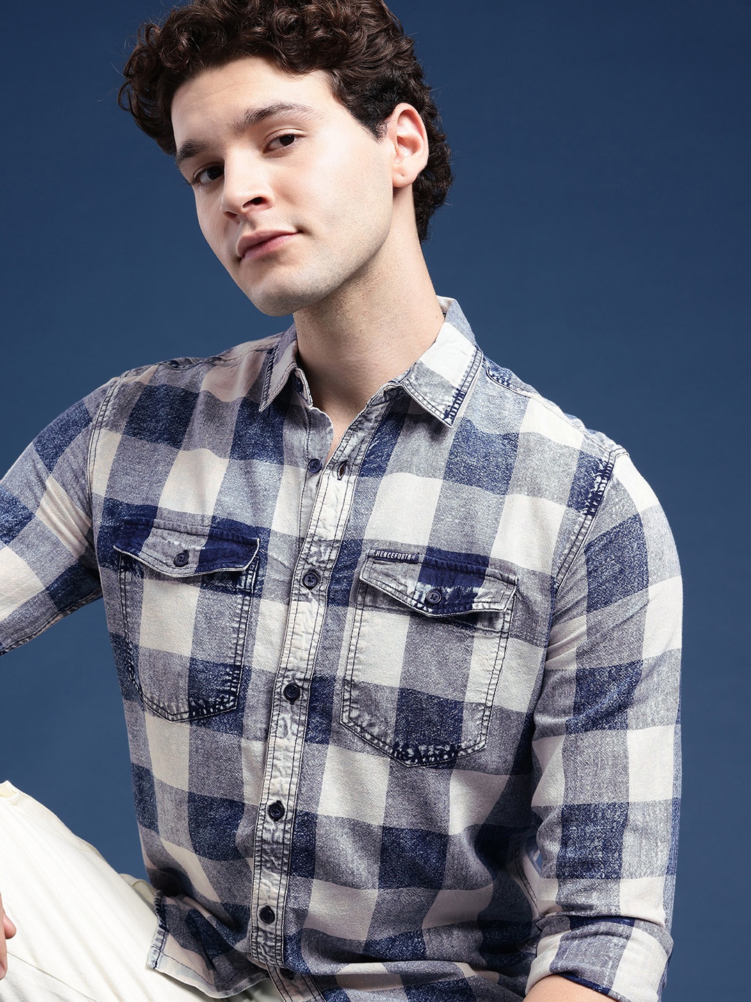 

Henceforth Buffalo Checked Casual Shirt, Blue