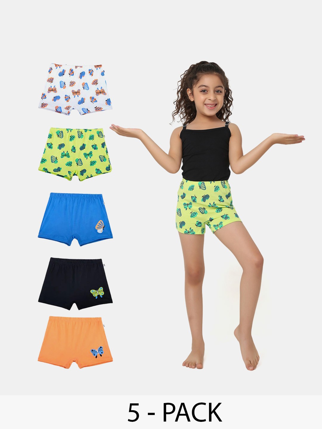 

You Got Plan B Girls Pack Of 5 Printed Mid Rise Briefs, Black