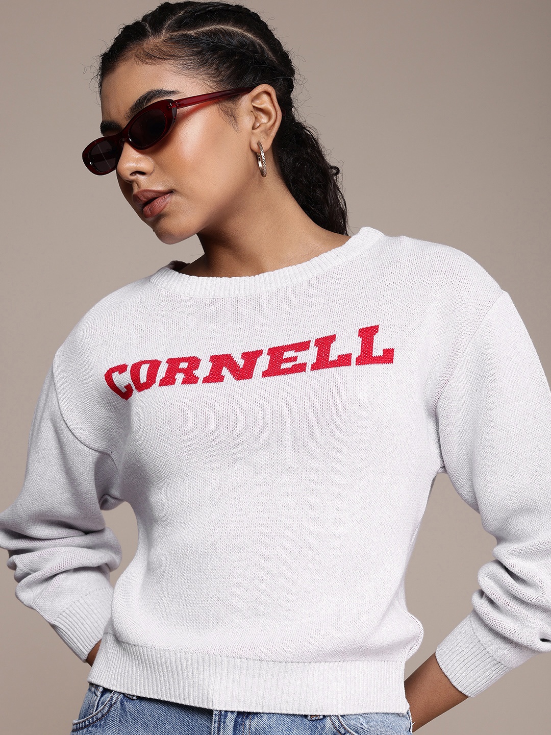 

Roadster Typography Crop Pullover, White