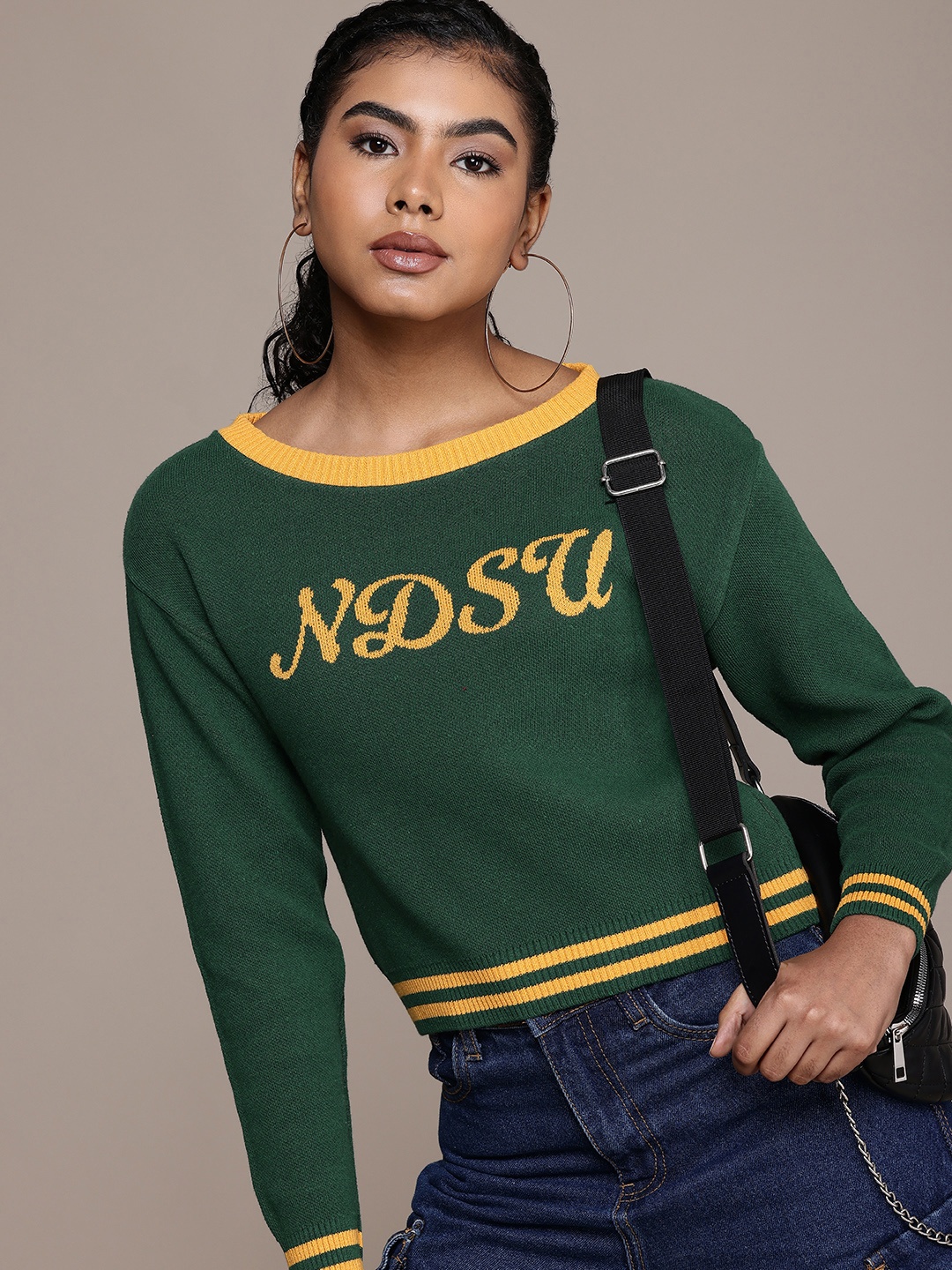 

Roadster Typography Crop Pullover, Olive