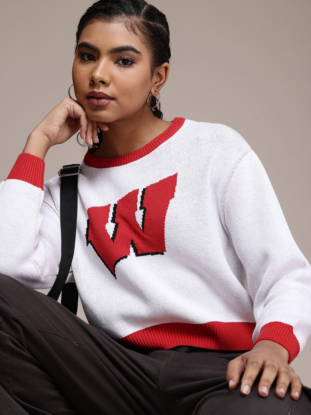 

Roadster Typography Crop Pullover, White