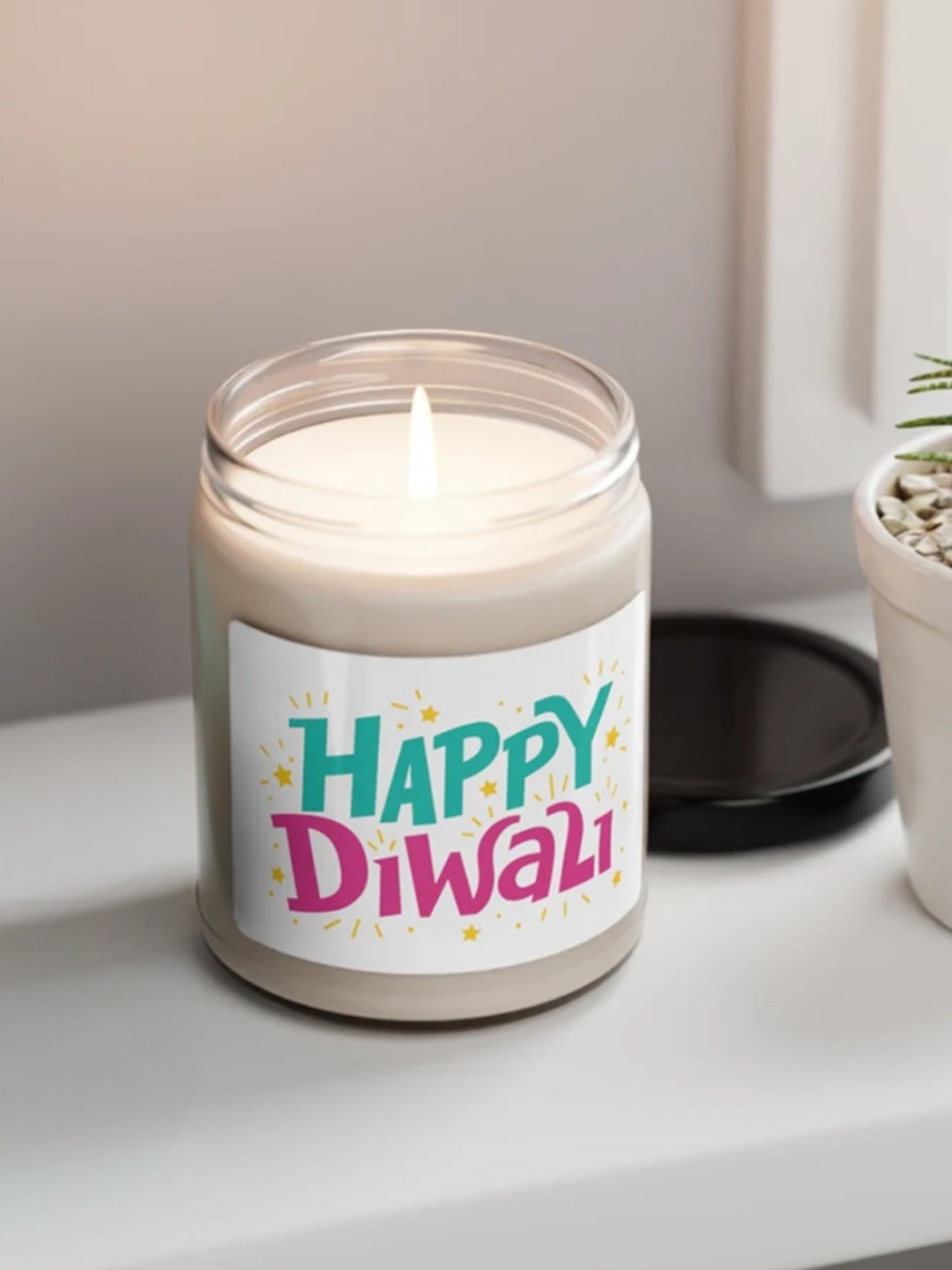 

Aromatic Fables White & Green Printed Bliss Grape Scented Jar Candle With Lid