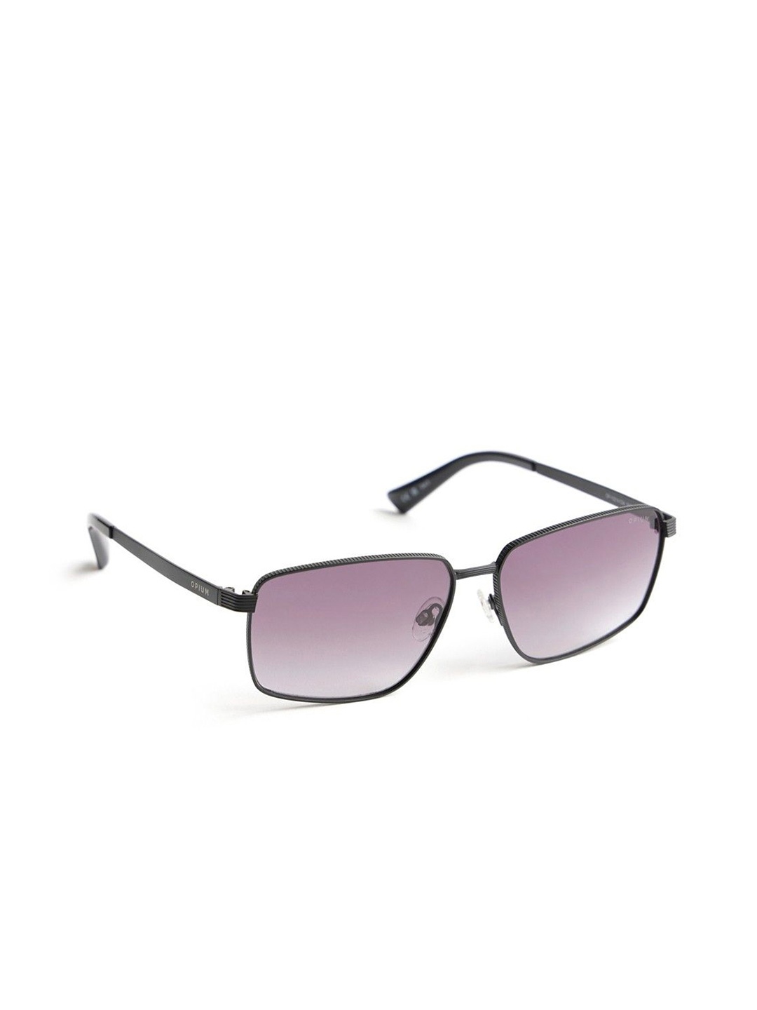 

OPIUM Men Rectangle Casual Sunglasses with UV Protected Lens, Black