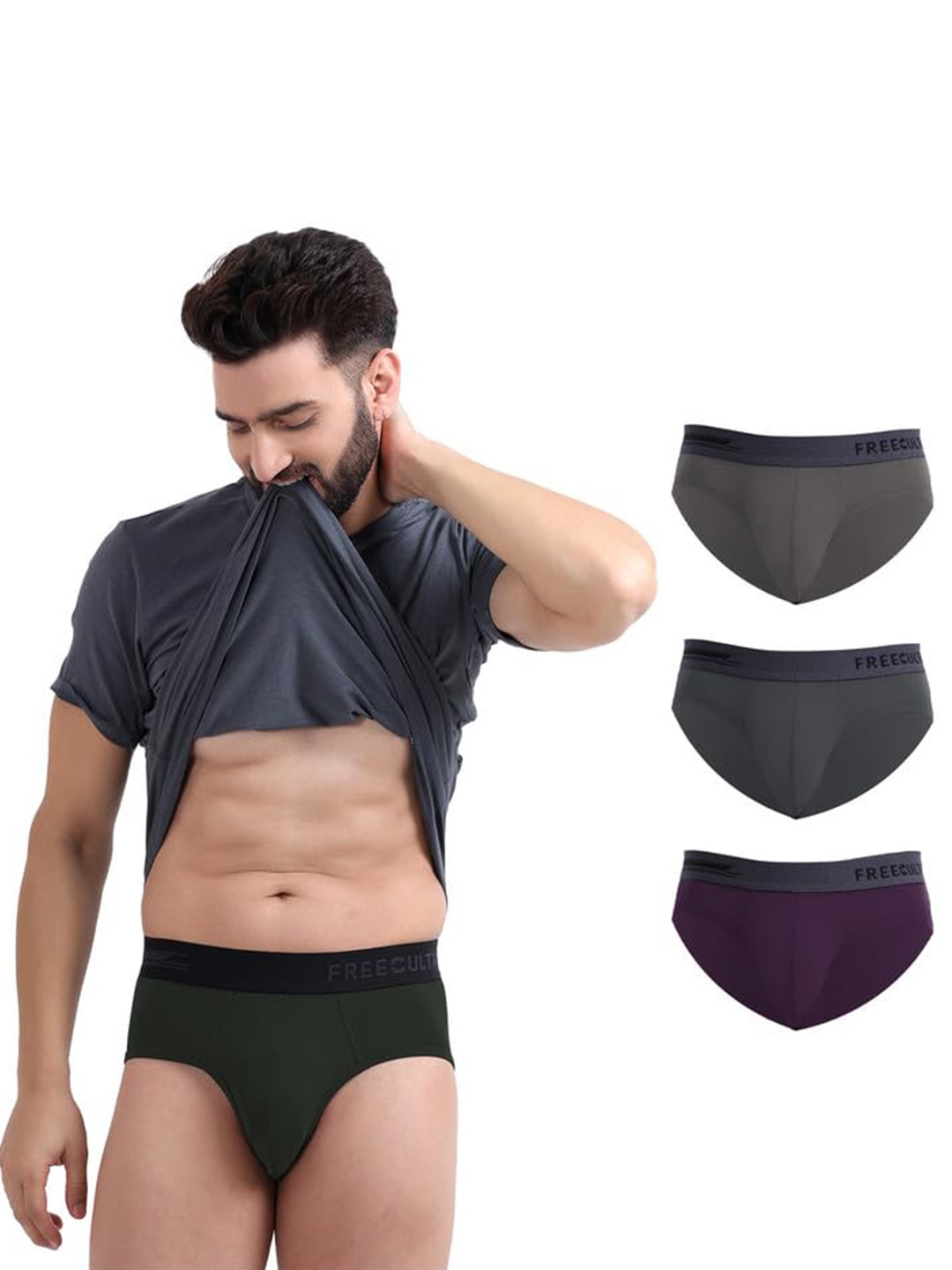 

FREECULTR Pack Of 4 Basic Briefs FCPXTBSEGSGTVAGS, Green
