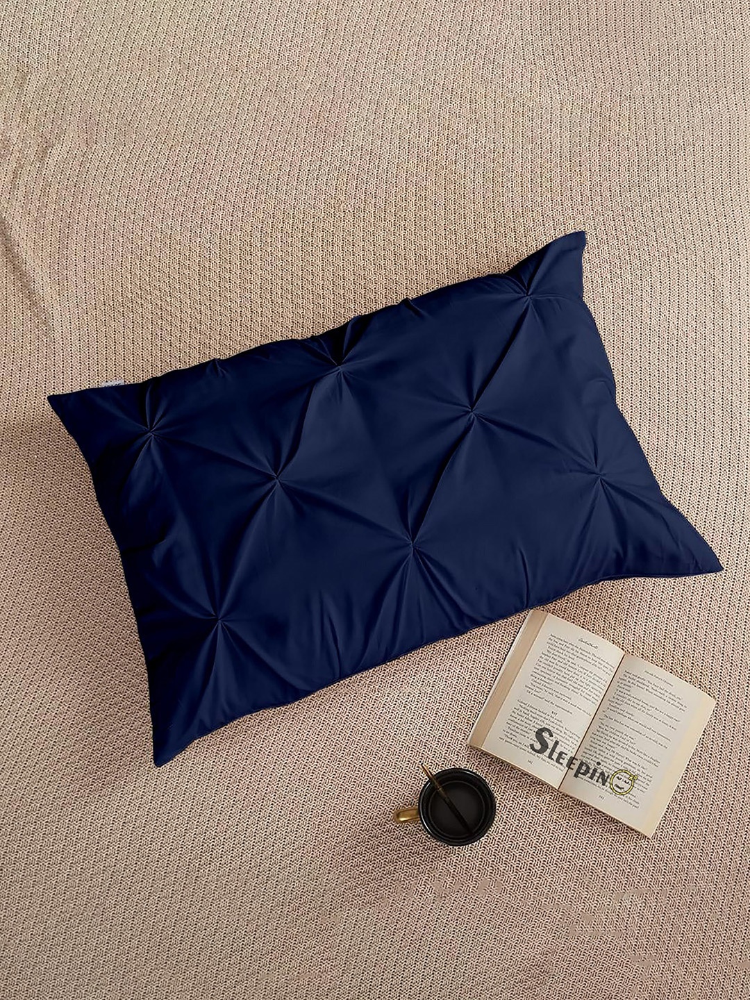 

Sleepino Navy Blue Linen Rectangle Pillow Cover