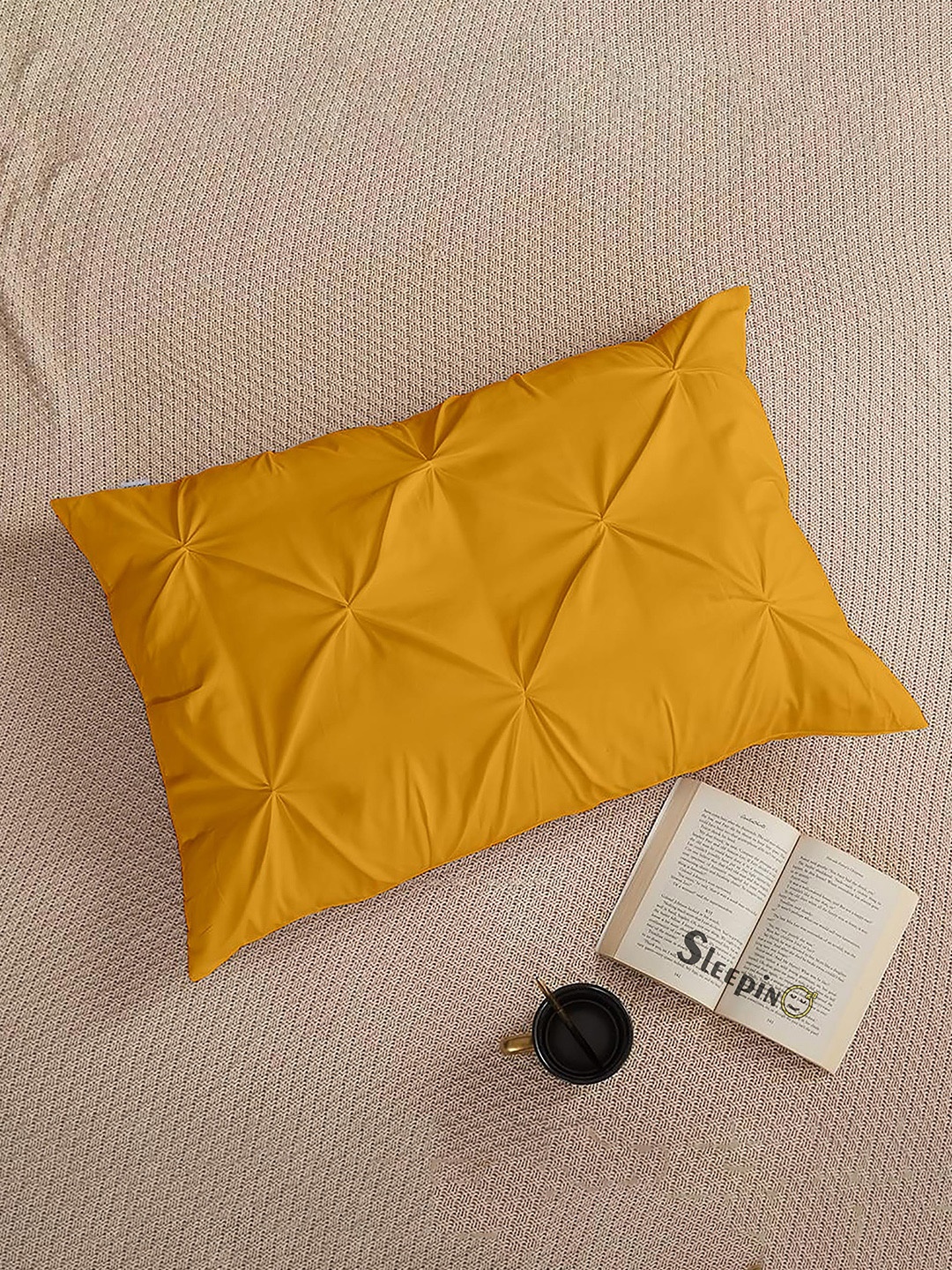 

Sleepino Gold-Toned 4 Pieces Solid Pure Cotton Rectangle Pillow Covers