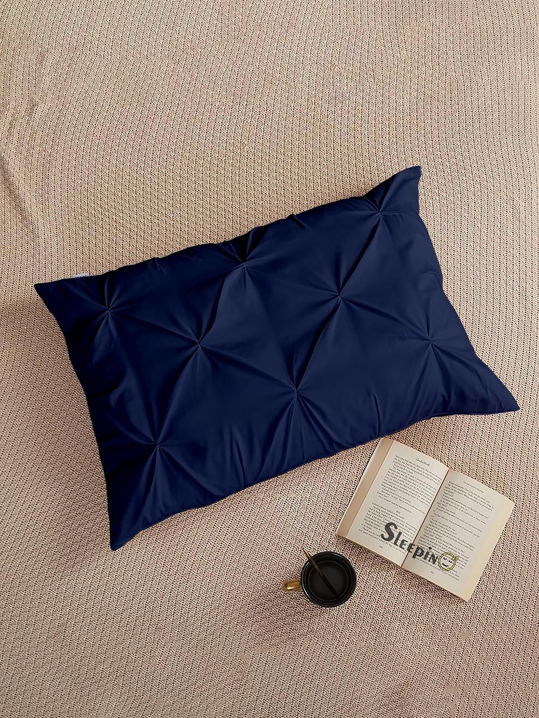 

Sleepino Navy Blue 2 Pieces Solid Pure Cotton Rectangle Pillow Covers