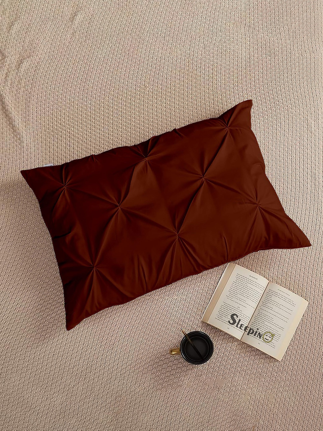 

Sleepino Brown 6 Pieces Solid Linen Rectangle Pillow Covers