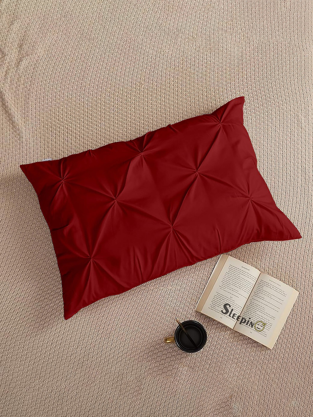 

Sleepino Burgundy 2 Pieces Solid Pure Cotton Rectangle Pillow Covers