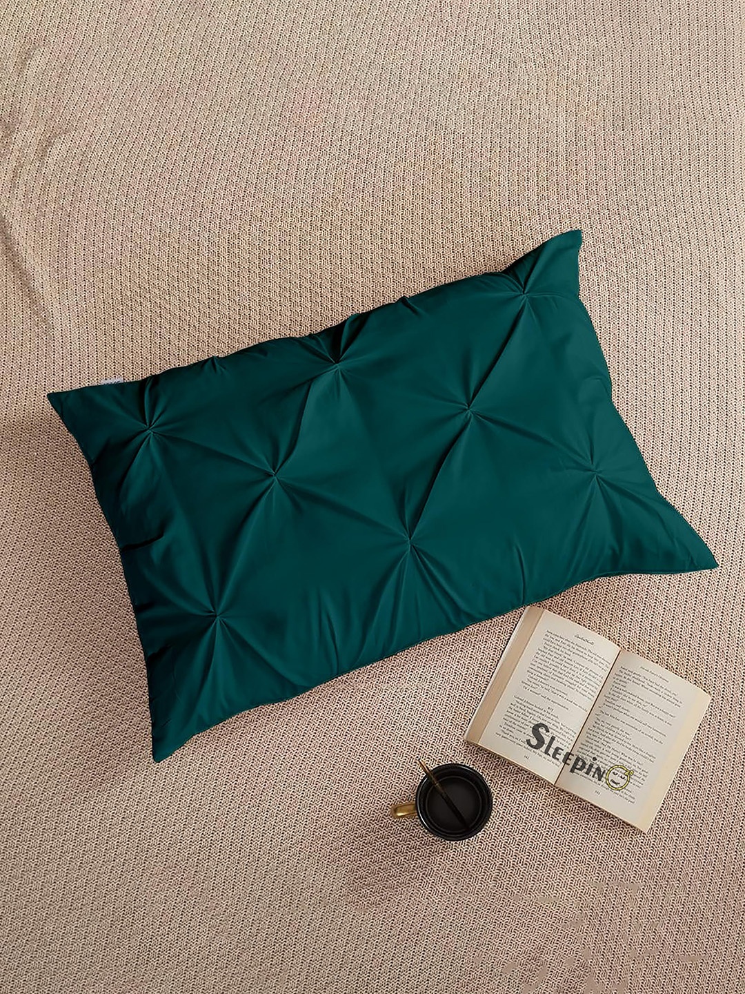 

Sleepino Teal 2 Pieces Solid Pure Cotton Rectangle Pillow Covers