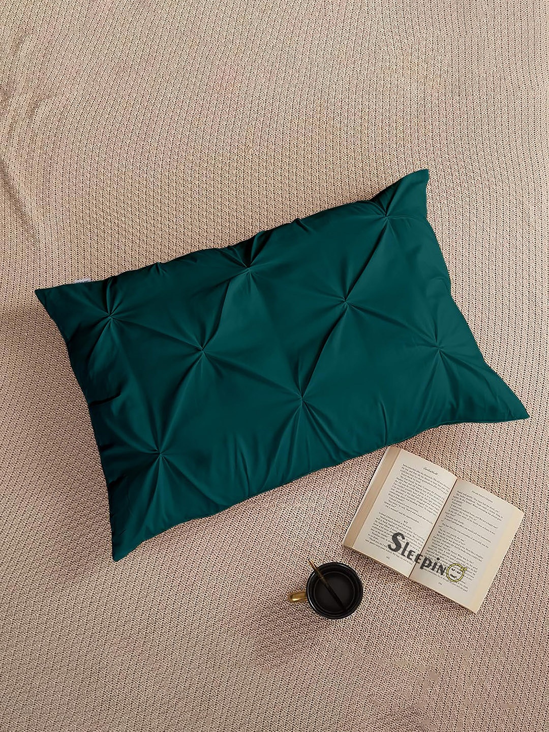 

Sleepino Teal 4 Pieces Solid Pure Cotton Rectangle Pillow Covers