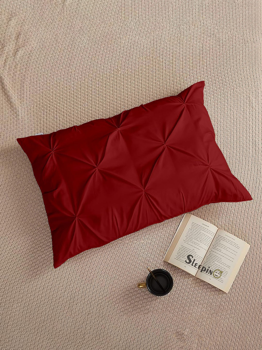 

Sleepino Burgundy 4 Pieces Solid Pure Cotton Rectangle Pillow Covers