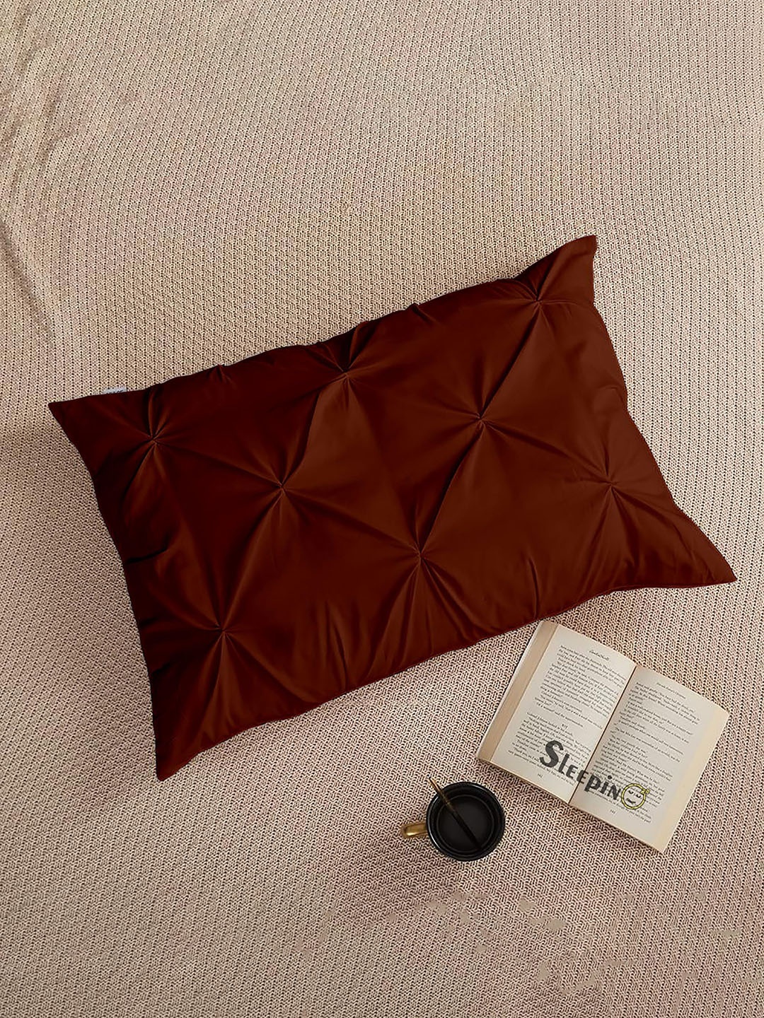 

Sleepino Brown 4 Pieces Solid Linen Rectangle Pillow Covers