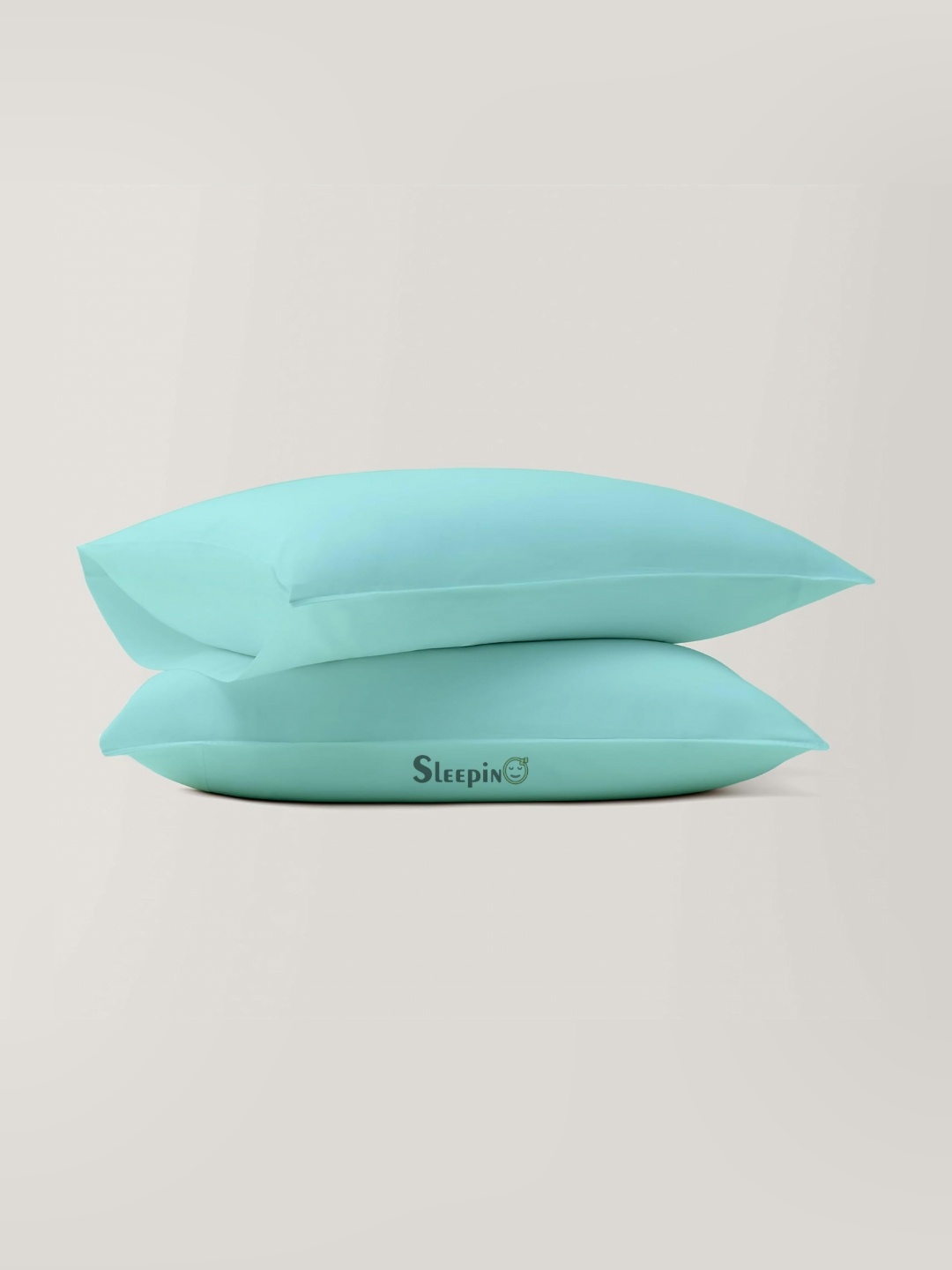 

Sleepino Turquoise Blue 2 Pieces Solid Pure Cotton Rectangle Pillow Covers