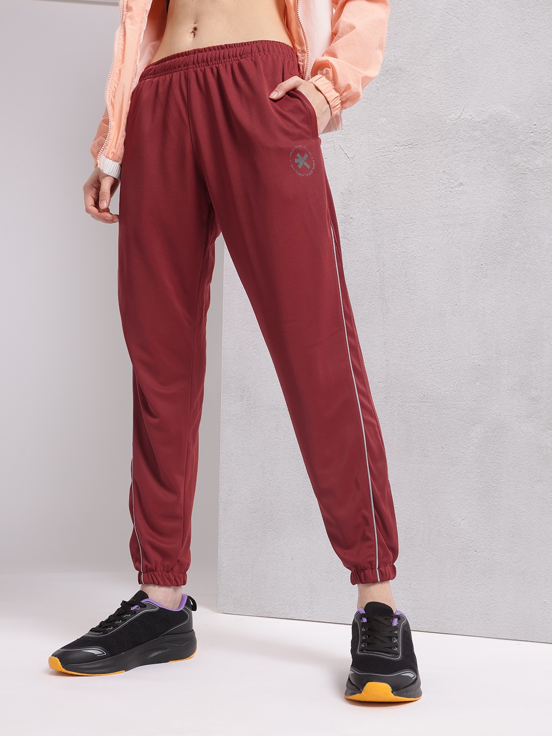 

HRX by Hrithik Roshan Women Rapid-Dry Running Joggers, Maroon