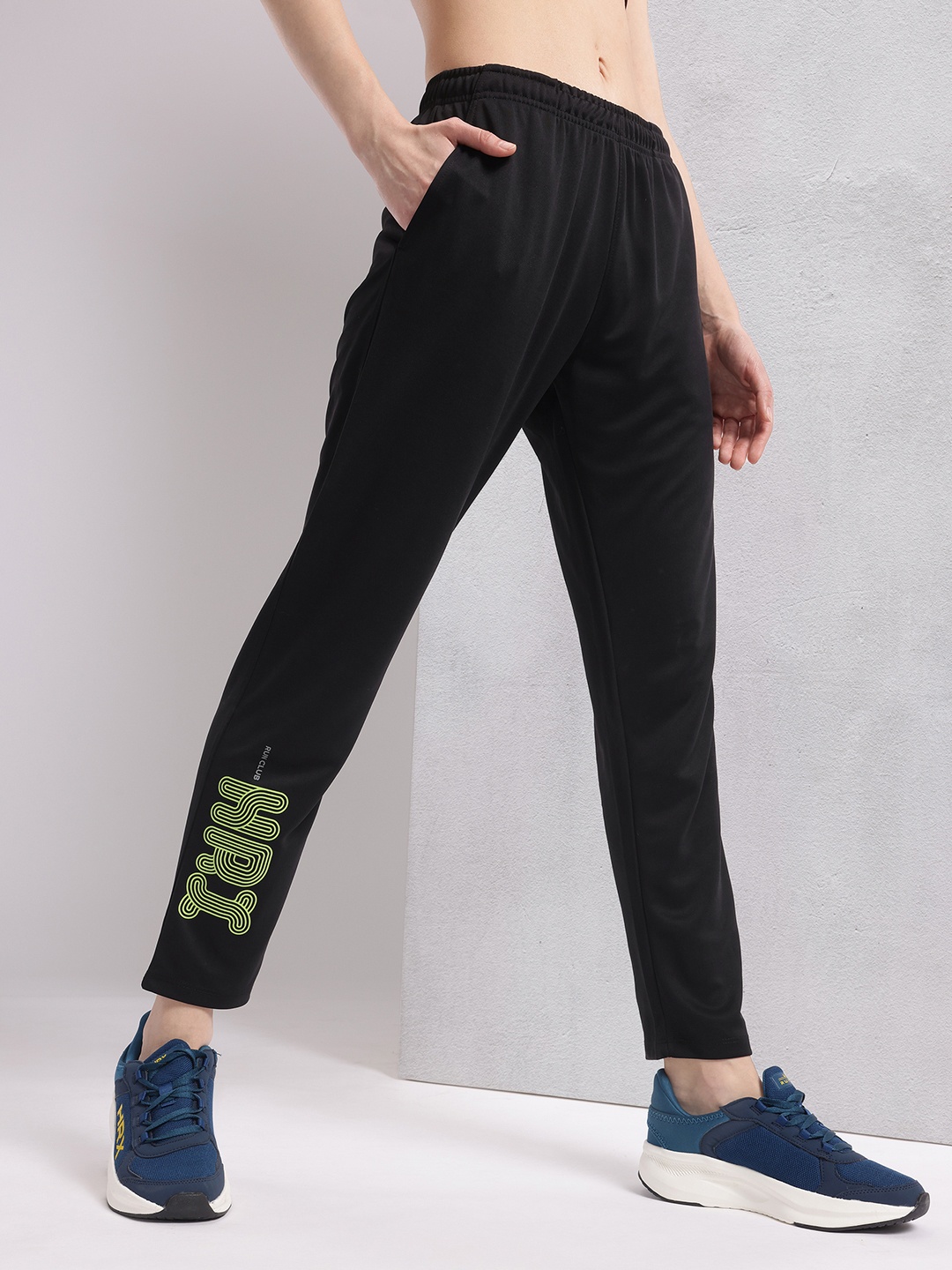 

HRX by Hrithik Roshan Women Brand Logo Printed Rapid-Dry Running Track Pants, Black