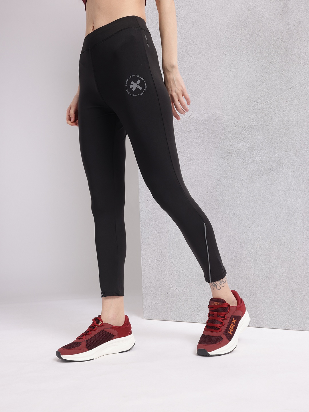 

HRX by Hrithik Roshan Women Rapid-Dry Running Tights, Black