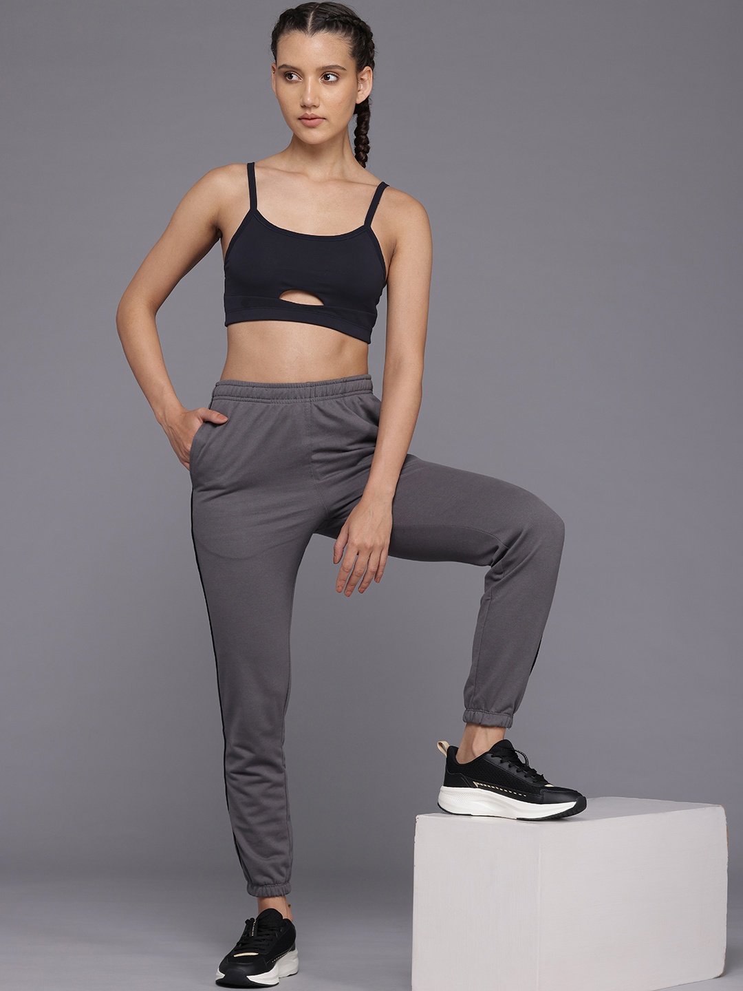 

HRX by Hrithik Roshan Full Coverage Lightly Padded Yoga Bra, Navy blue