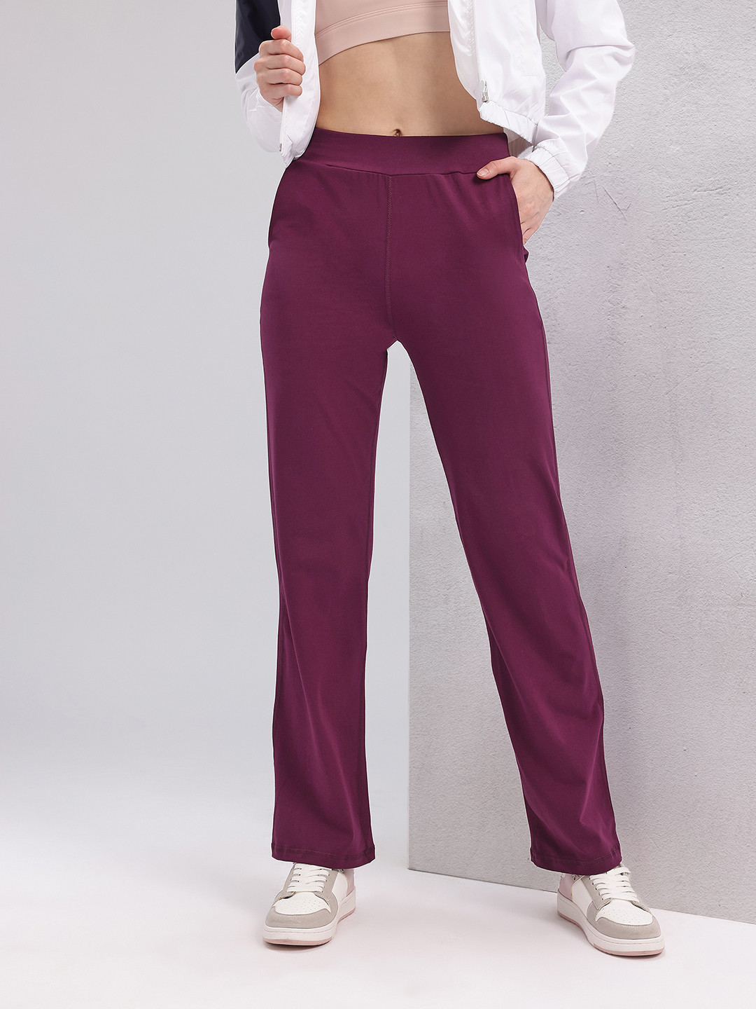 

HRX by Hrithik Roshan Women Slim Fit Track Pants, Burgundy