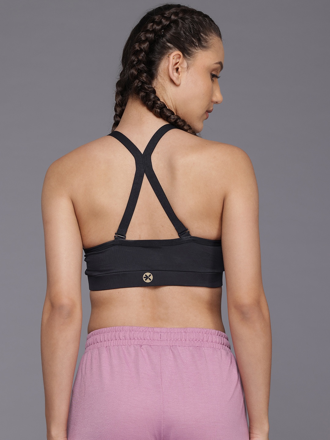 

HRX by Hrithik Roshan Bra Full Coverage Lightly Padded Yoga Bra, Navy blue
