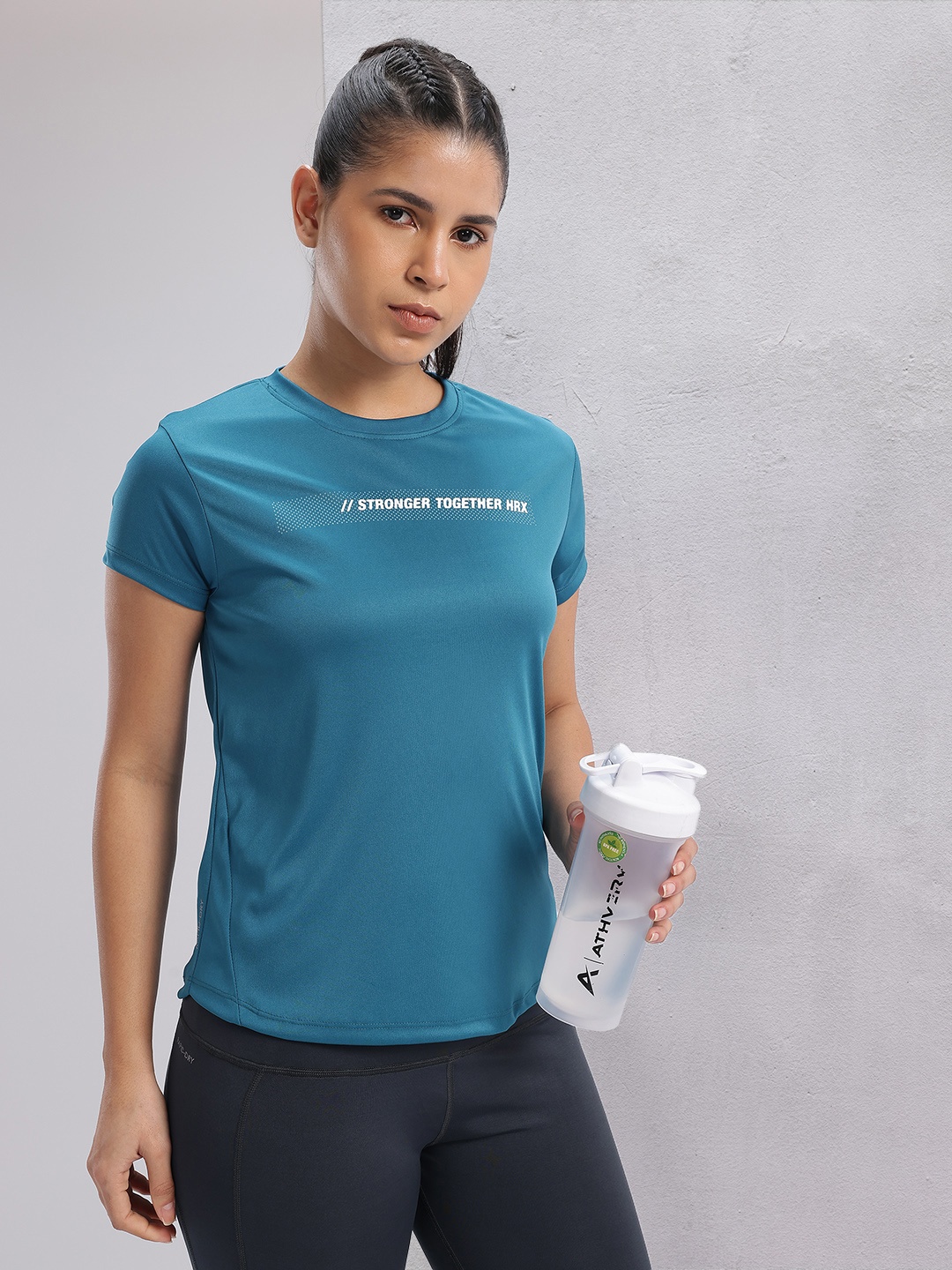 

HRX by Hrithik Roshan Twin Collection Typography Printed T-shirt, Teal
