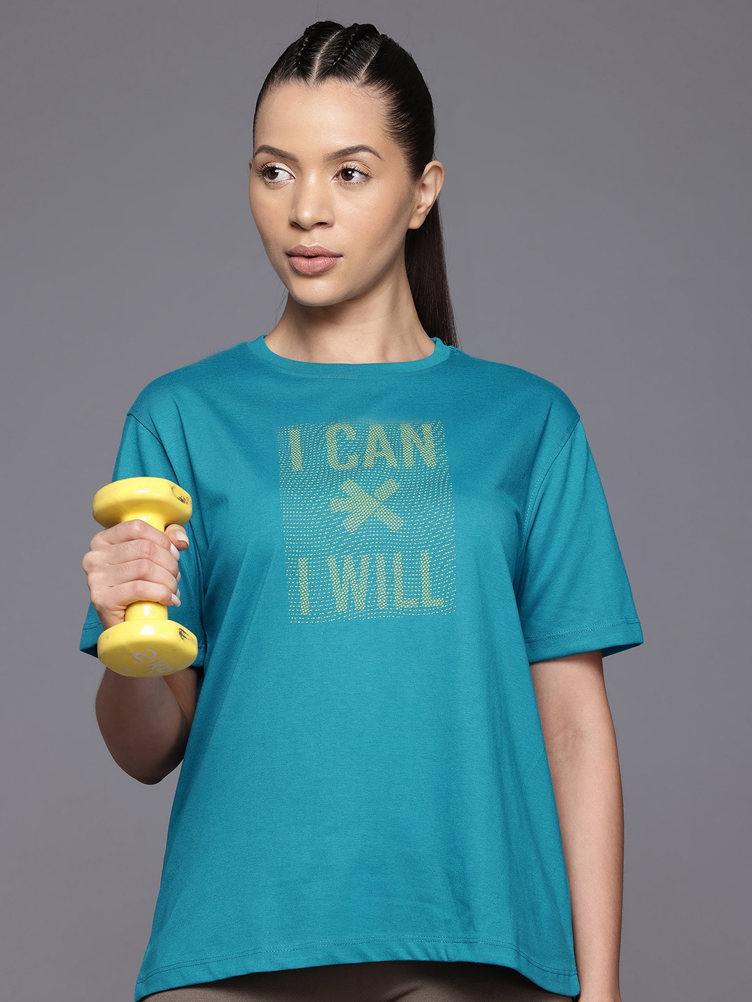 

HRX by Hrithik Roshan Typography Printed Training T-shirt, Blue