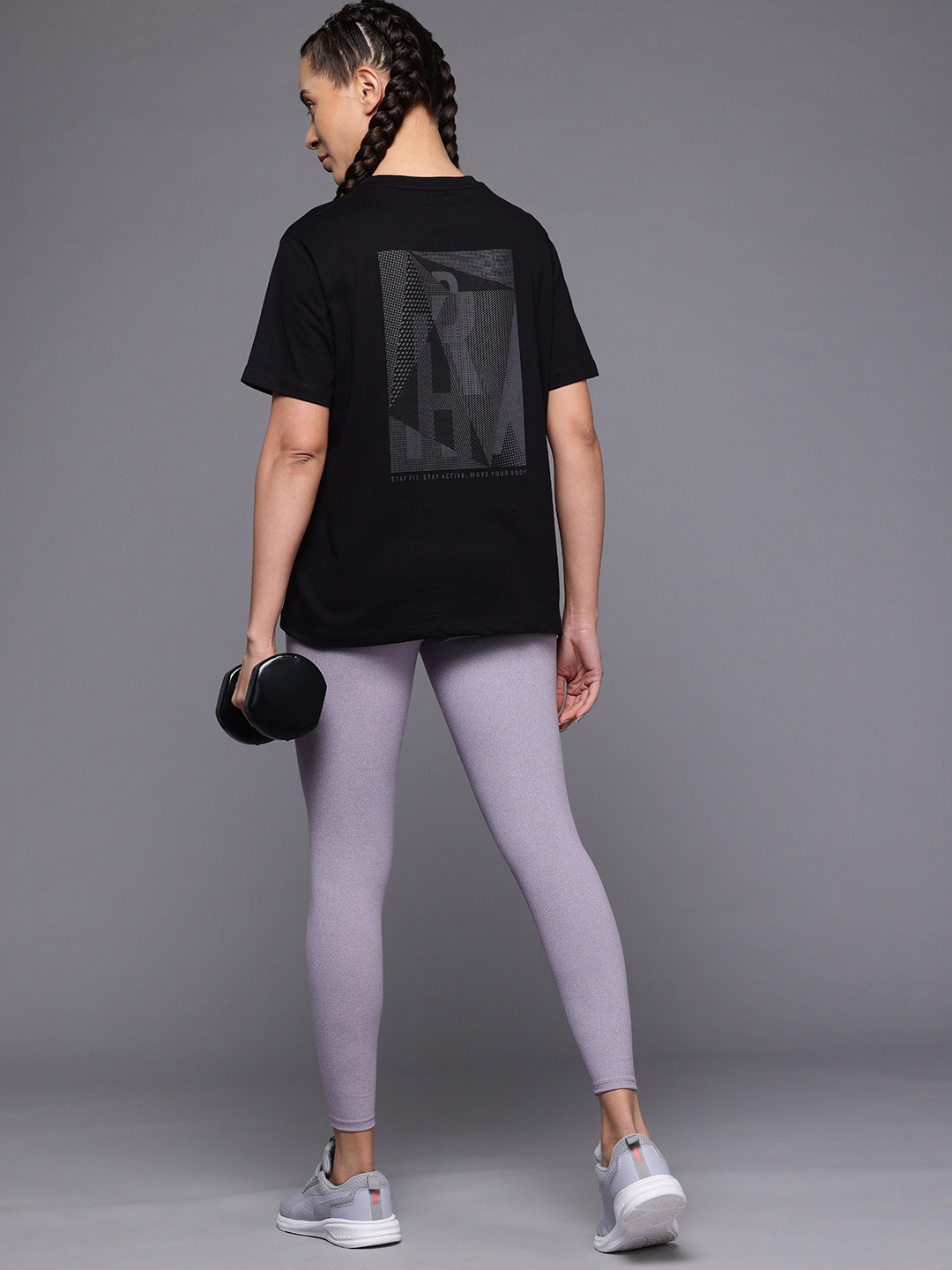 

HRX by Hrithik Roshan Women Printed Printed Training T-shirt, Black