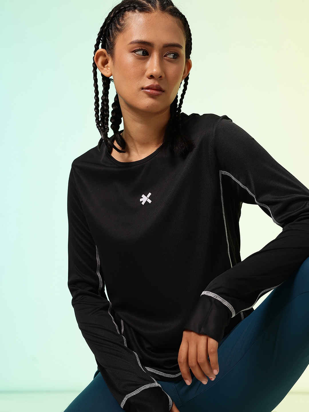 

HRX by Hrithik Roshan New Era Story Contrast Stitch Rapid Dry Running T-shirt, Black
