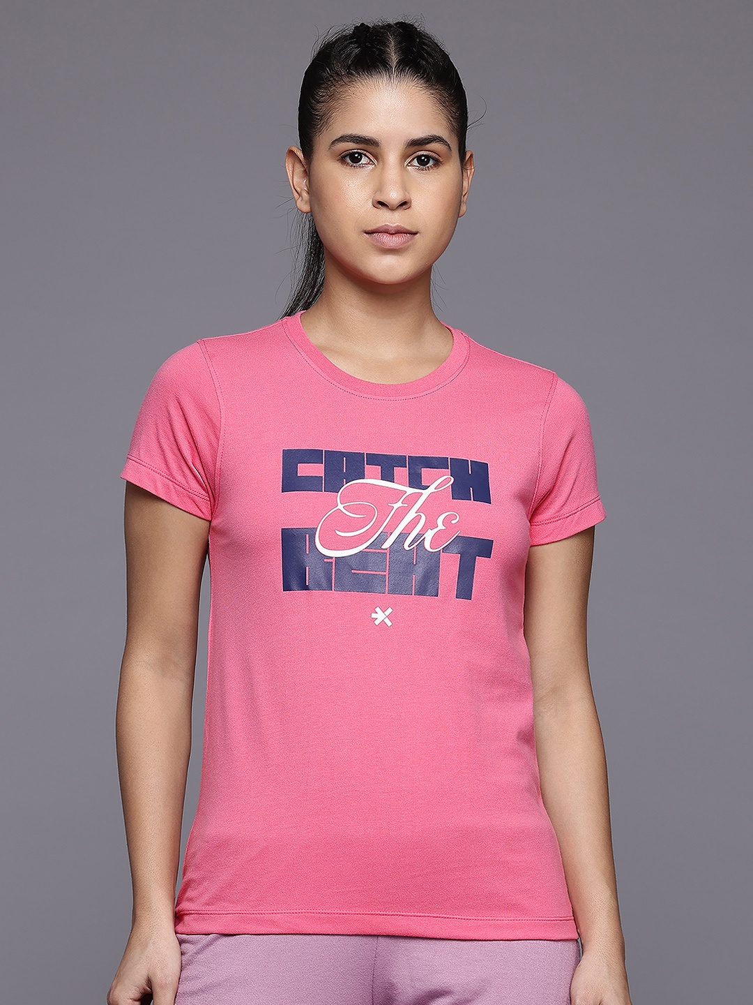 

HRX by Hrithik Roshan Women Typography Printed Lifestyle T-shirt, Pink