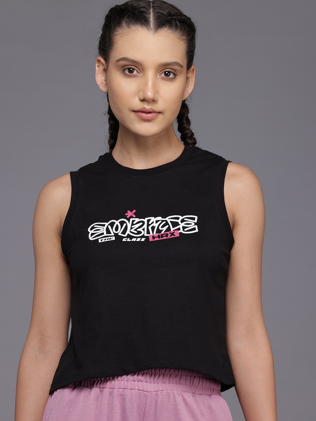 

HRX by Hrithik Roshan Typography Printed T-shirt, Black