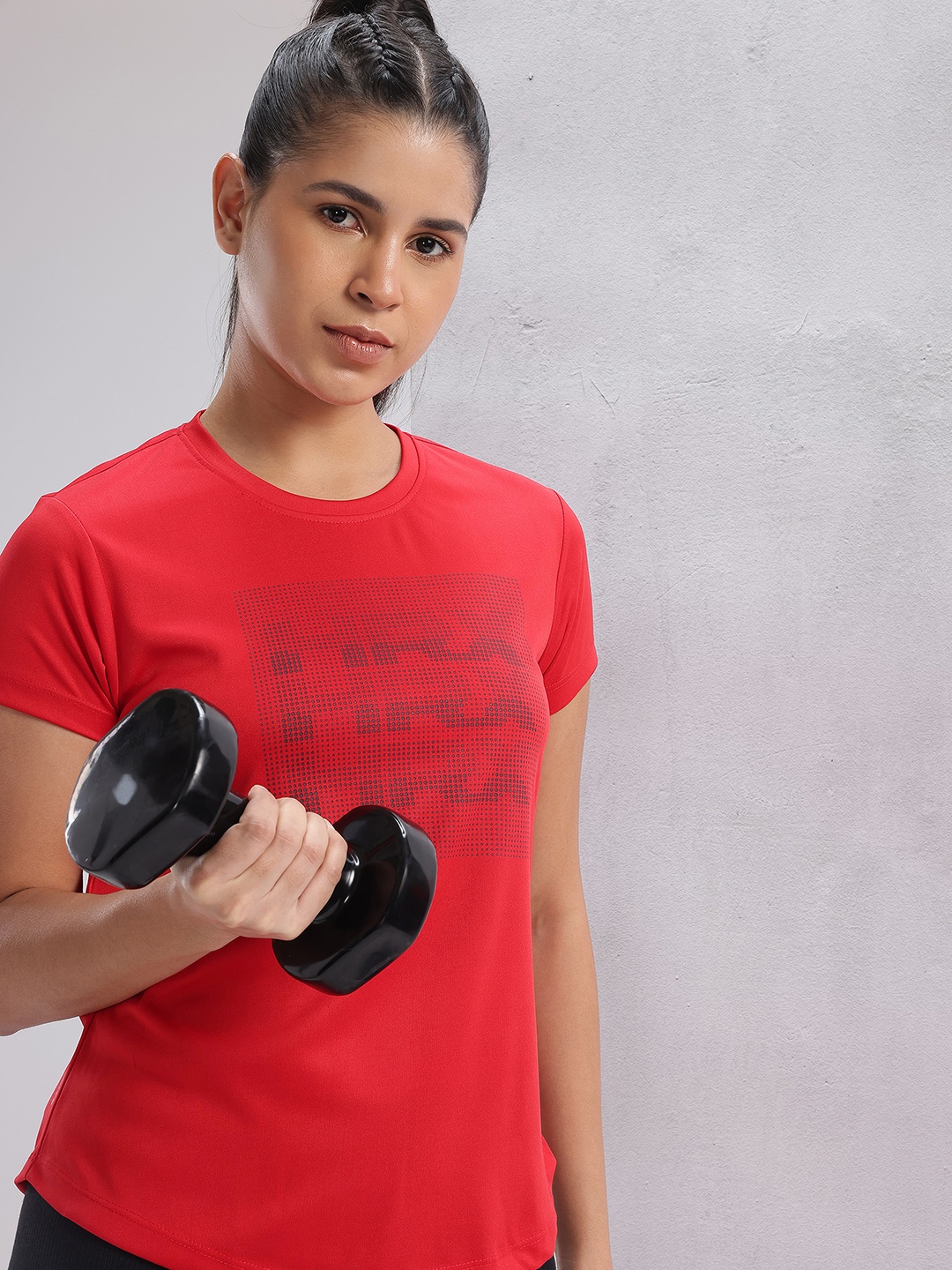 

HRX by Hrithik Roshan Twin Collection Rapid-Dry Printed Training T-shirt, Red