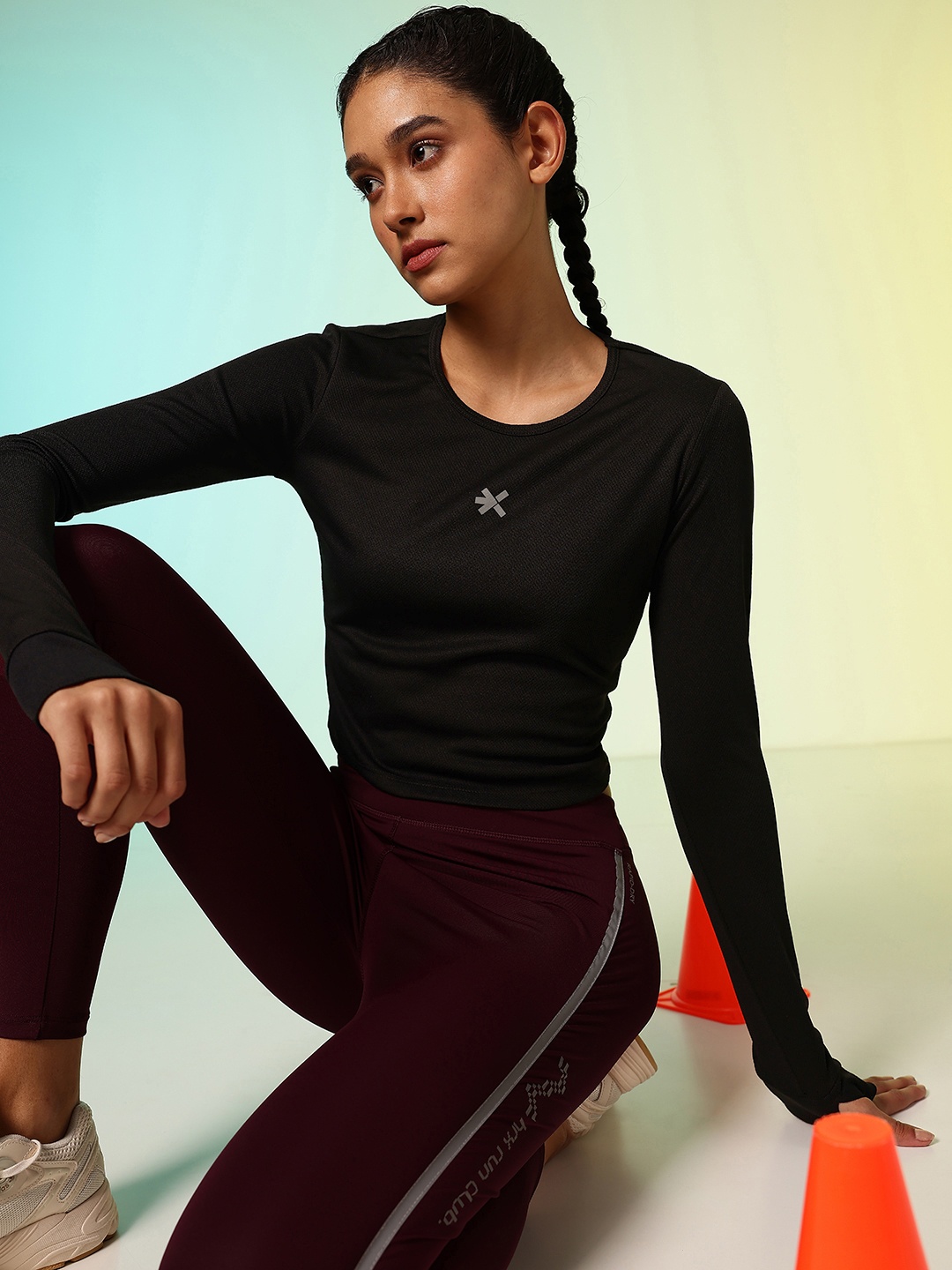 

HRX by Hrithik Roshan New Era Story Rapid-Dry Cut Out Running Crop T-shirt, Black