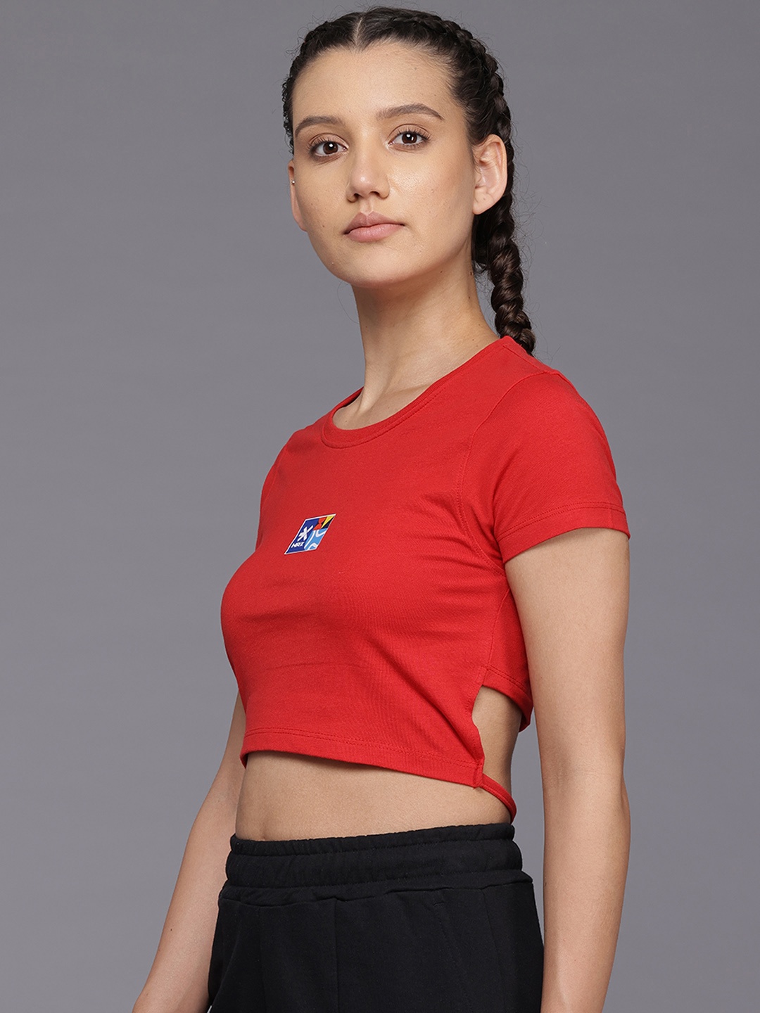 

HRX by Hrithik Roshan Brand Logo Printed T-shirt, Red