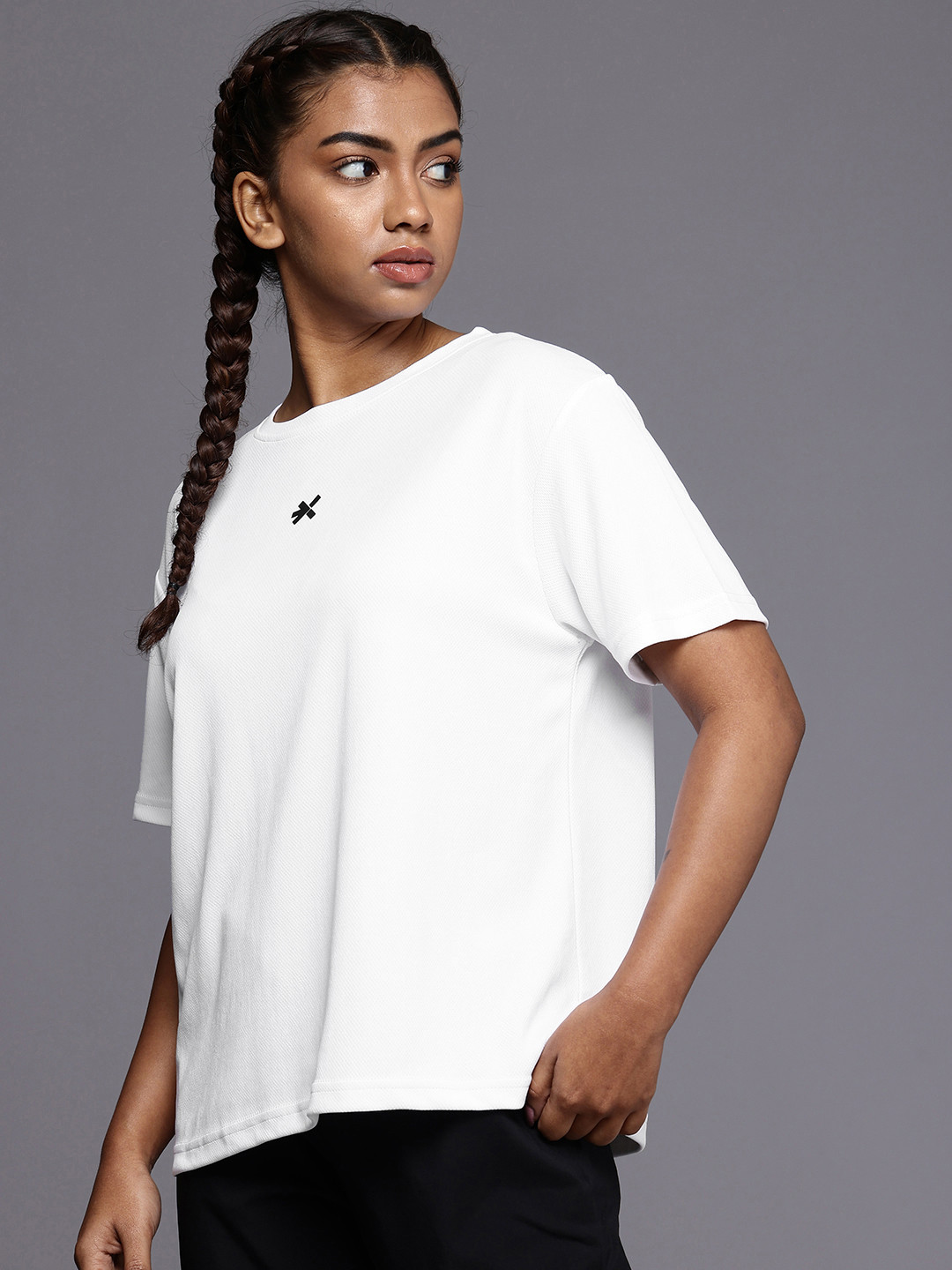 

HRX by Hrithik Roshan Rapid-Dry Graphic Printed Running T-shirt, White