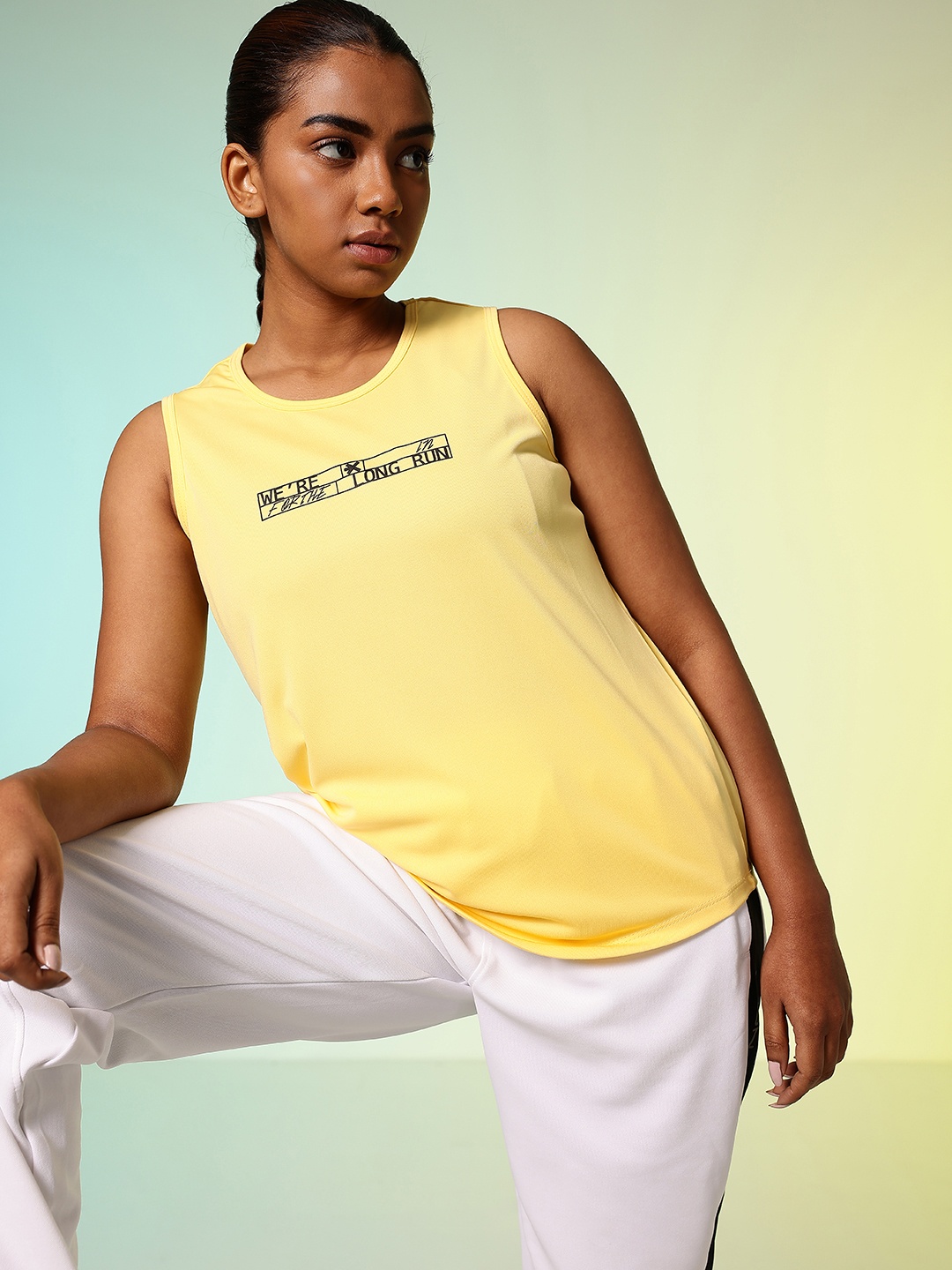 

HRX by Hrithik Roshan Sleeveless Rapid-Dry Running T-shirt, Yellow