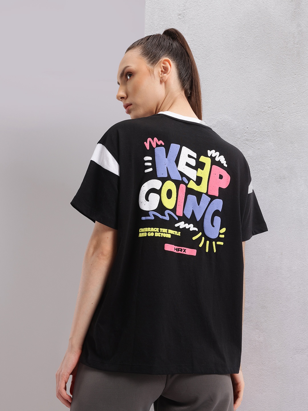 

HRX by Hrithik Roshan Typography Printed Lifestyle T-Shirt, Black