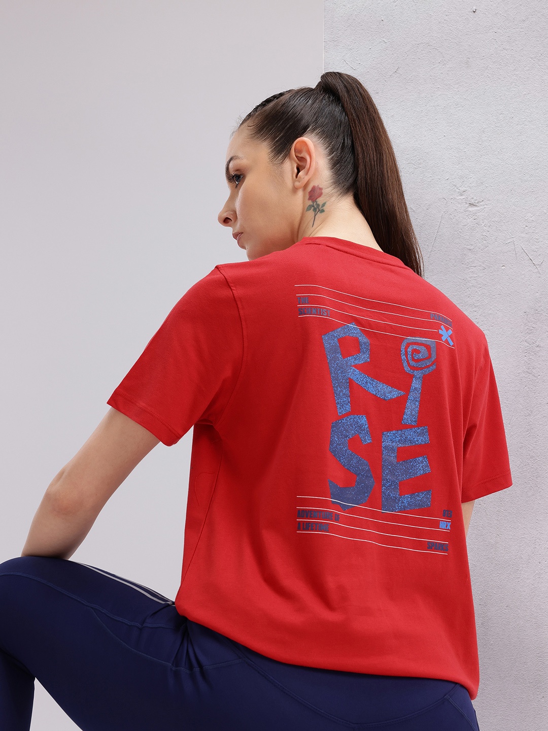 

HRX by Hrithik Roshan Typography Printed T-shirt, Red