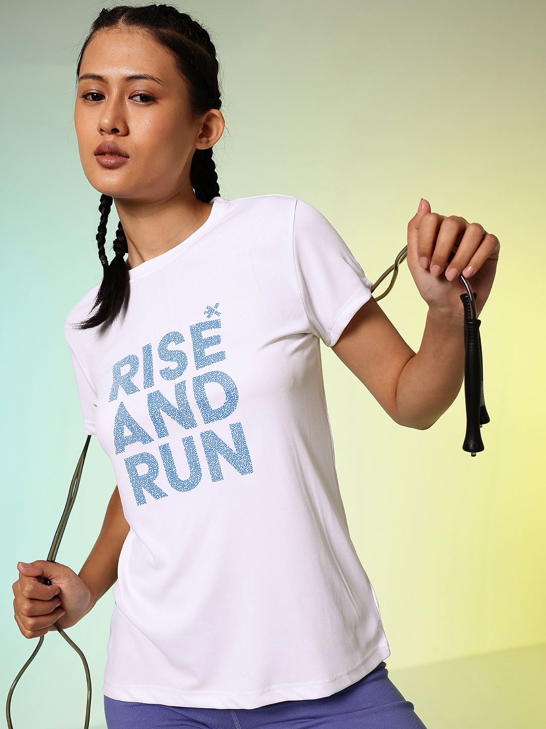 

HRX by Hrithik Roshan Typography Printed Rapid-Dry Running T-shirt, White