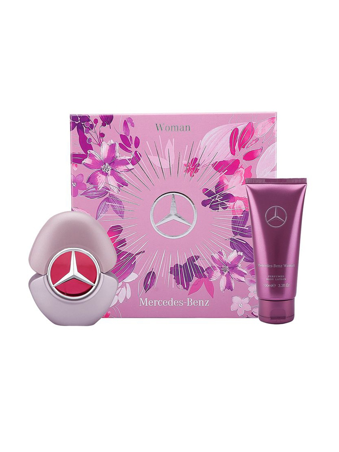 

Mercedes Benz Set Of 2 Long Lasting Eau De Parfum - 90 ml With Body Lotion - 100 ml, Purple