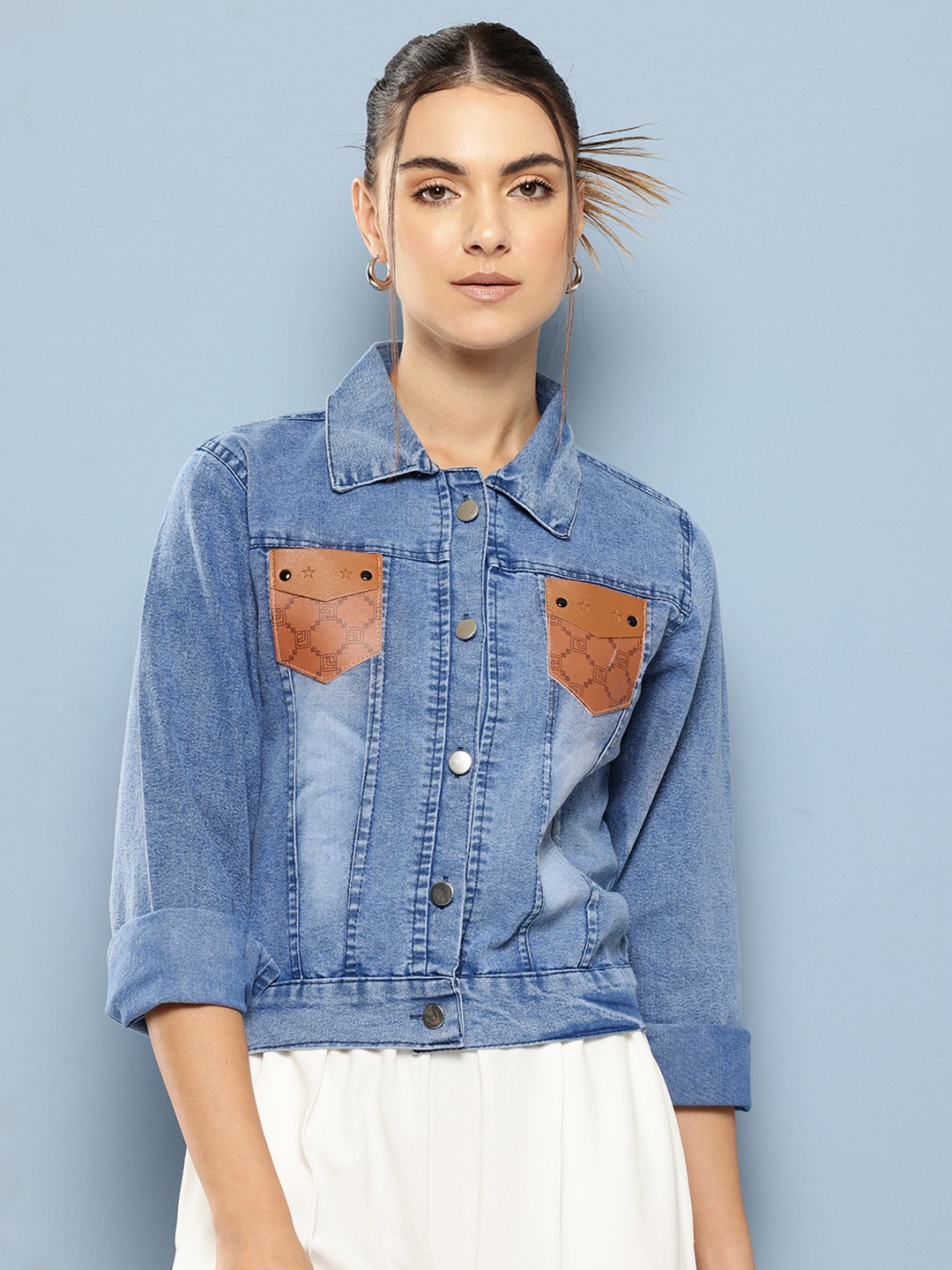 

Aarika Women Lightweight No Crop Denim Jacket, Blue