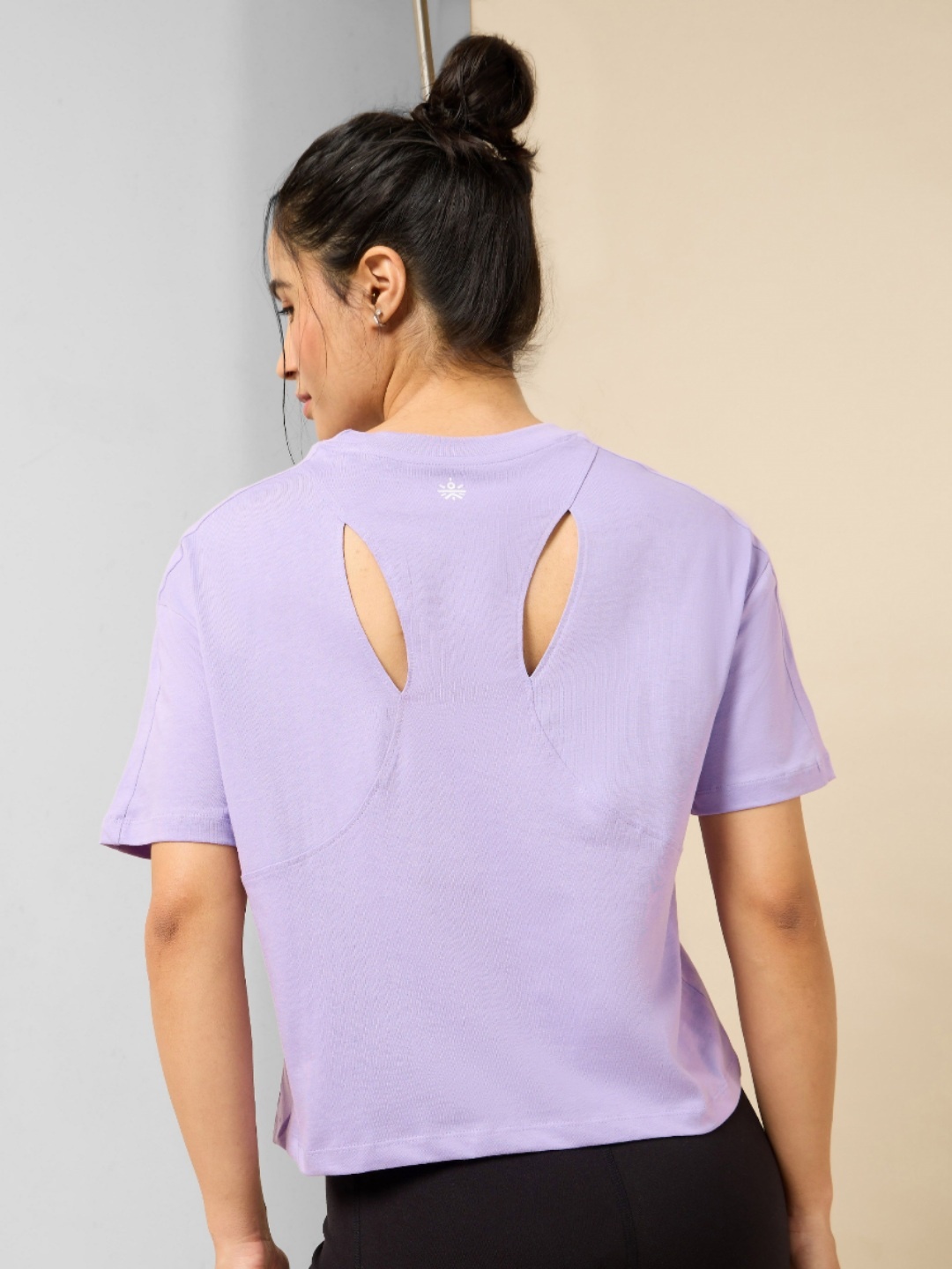 

CULT Women Bio Finish Solid Round Neck Cotton Boxy T-shirt, Lavender