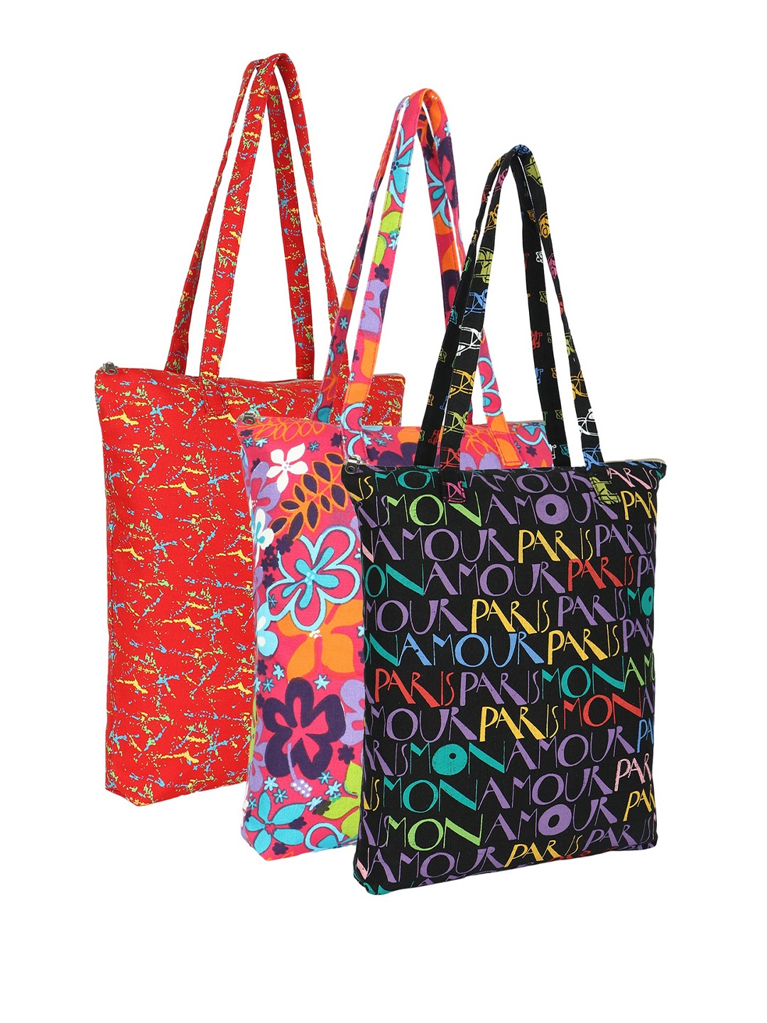 

Anekaant Unisex Typography Printed Structured Cotton Tote Bags, Red