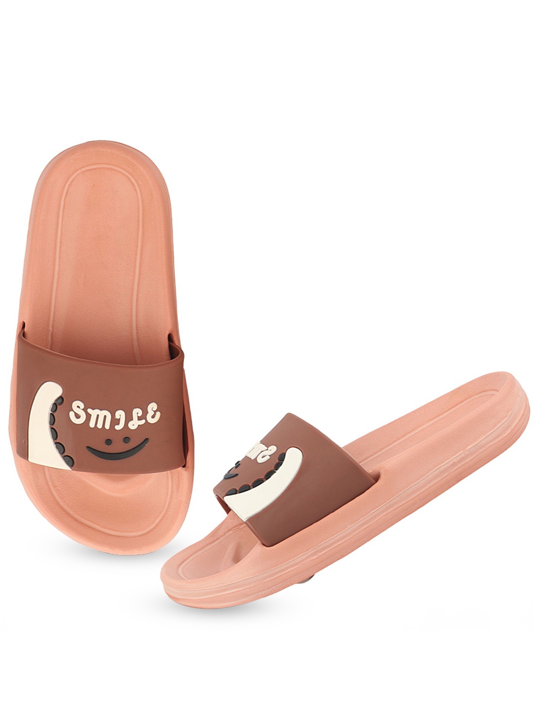 

YK Kids Printed Sliders, Peach