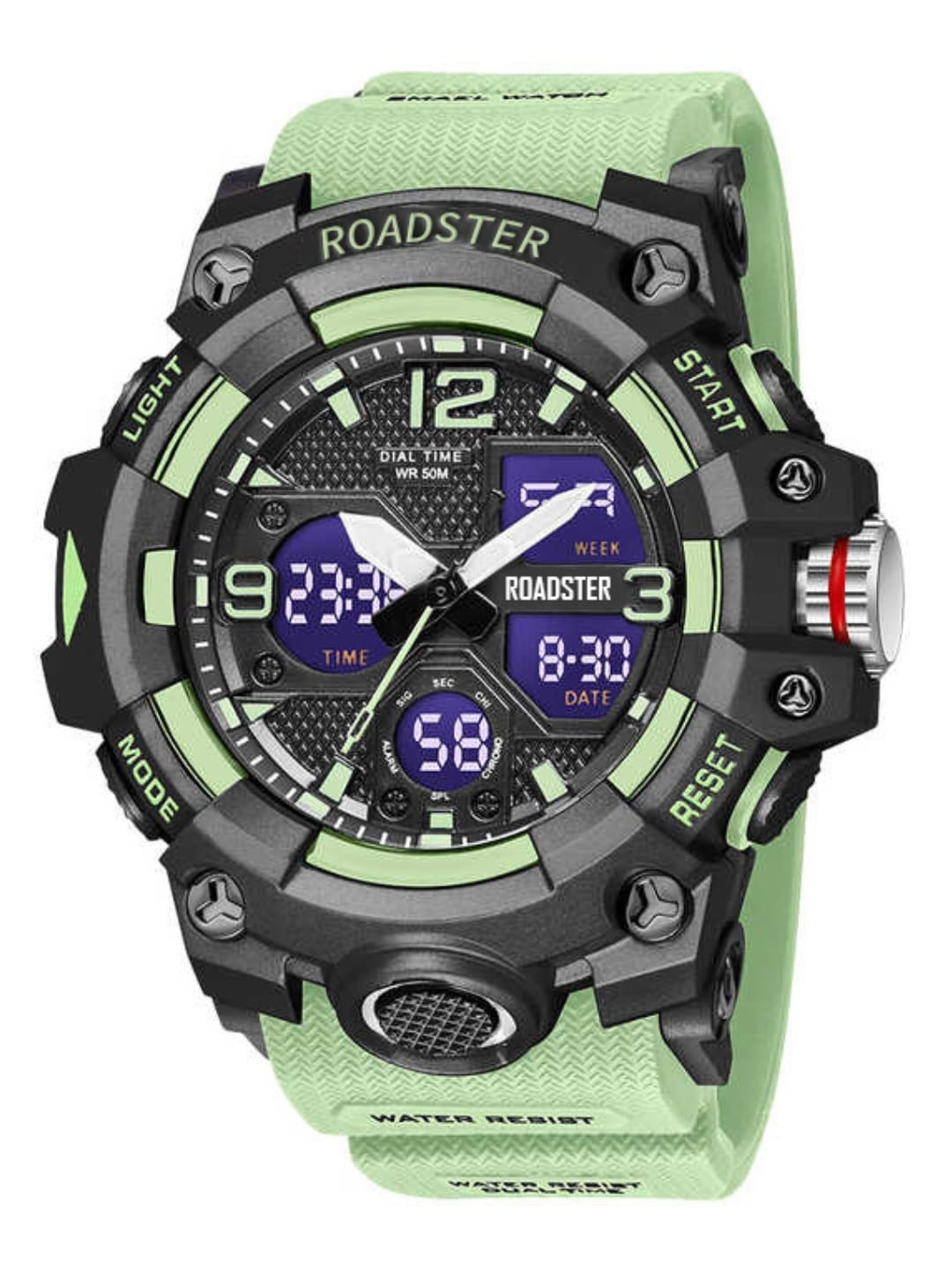 

The Roadster Lifestyle Co Men Analogue & Digital Watch RDSTR-8008-MGREEN, Black