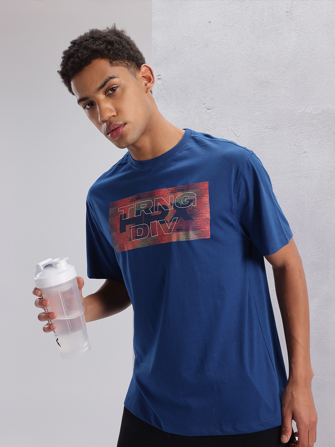 

HRX by Hrithik Roshan Twin Collection Printed Training T-shirt, Blue
