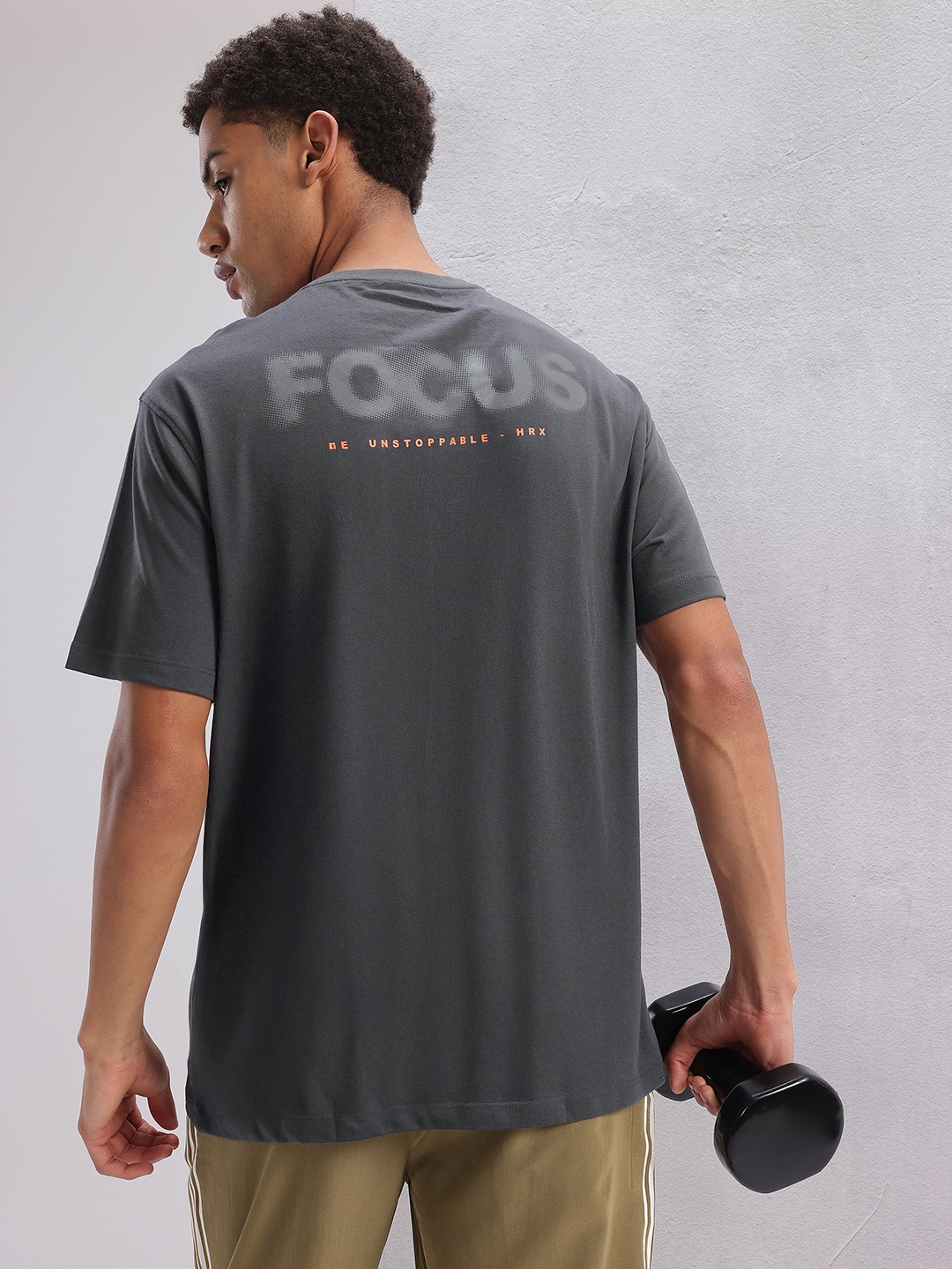 

HRX by Hrithik Roshan Twin Collection Rapid-Dry Printed Training T-shirt, Charcoal